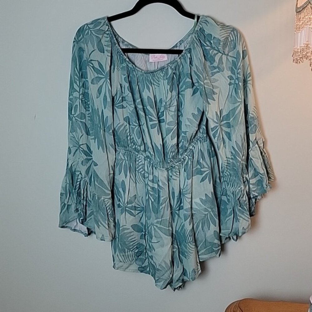 Pink Lily Boutique tropical Romper